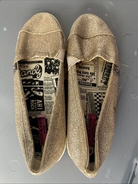 Rock & Candy Metallic Gold Sparkle Slip-Ons